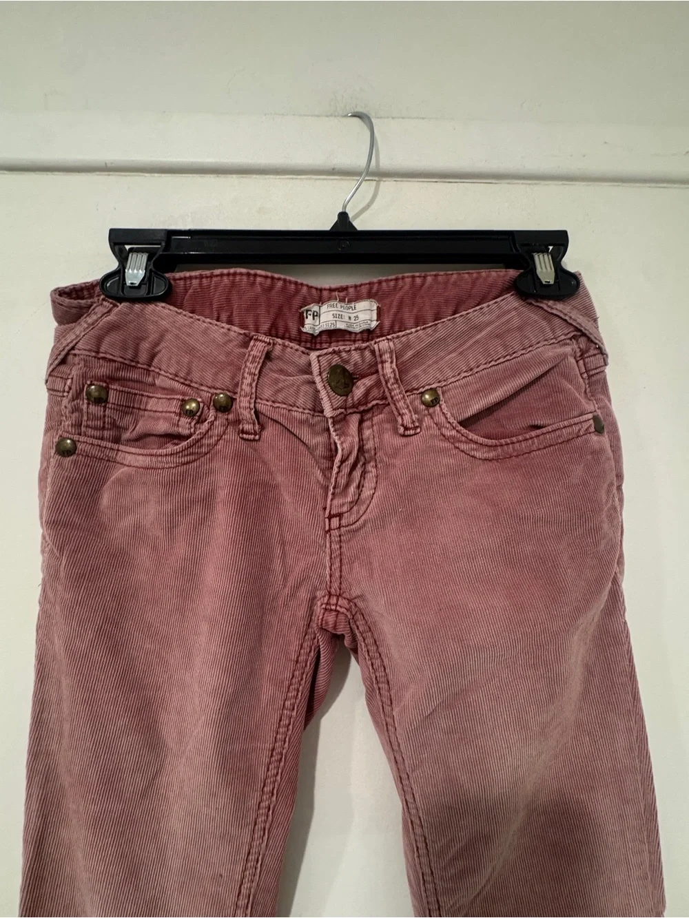 Free People Dusty Rose Low Rise Corduroy Pants Women’s 25